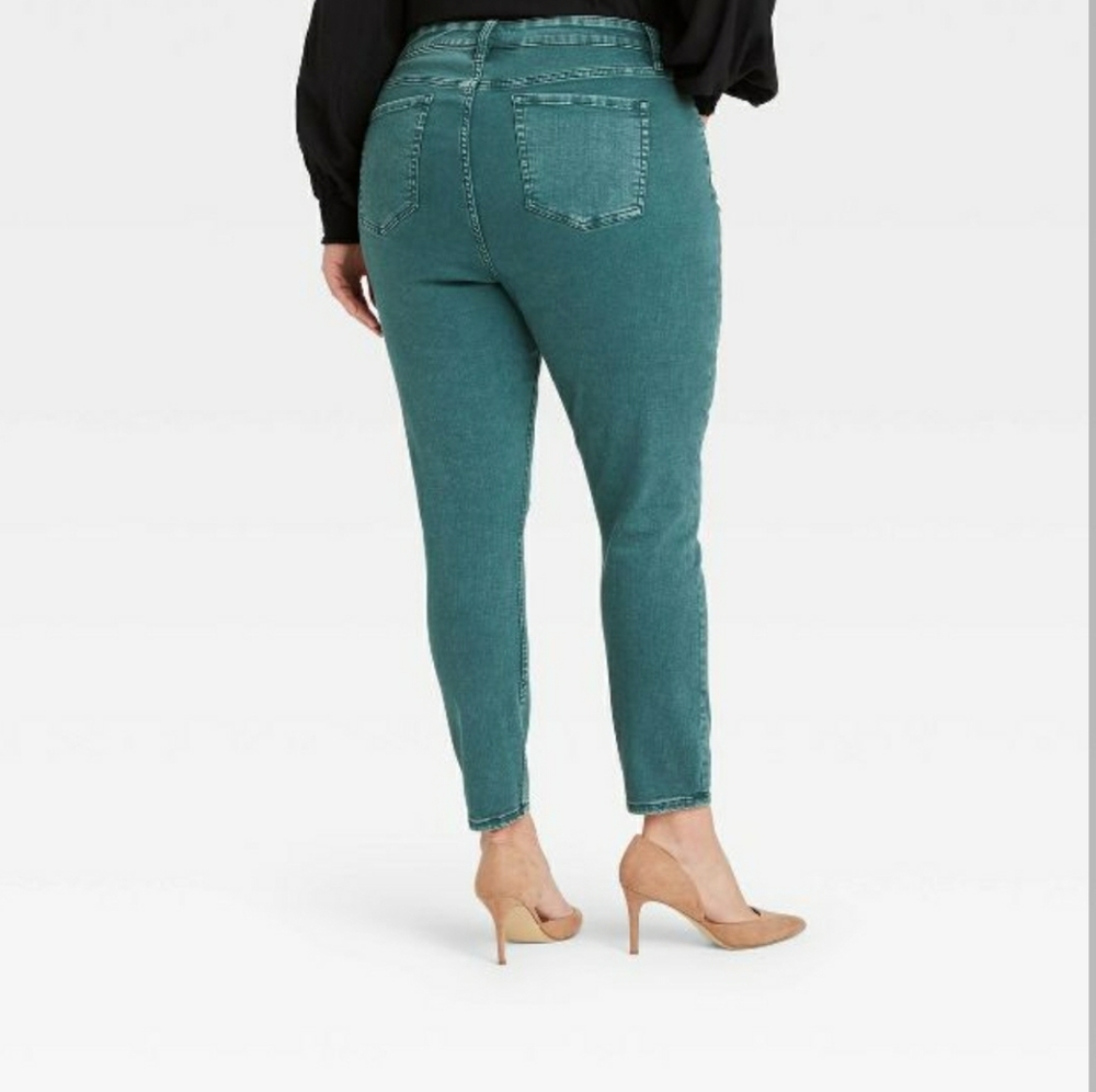 Ava & Viv Jeans Women RIPPED No-Gap Waistband Ankle Skinny Jeans Plus Size 24W - Picture 3 of 6